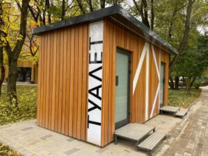 Туалетные модули в одном из Московских парков